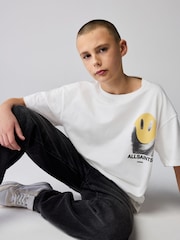 smALLSAINTS White/Party Wave Oversized Graphic Crew Neck T-Shirt - Image 3 of 8