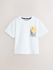 smALLSAINTS White/Party Wave Oversized Graphic Crew Neck T-Shirt - Image 5 of 8