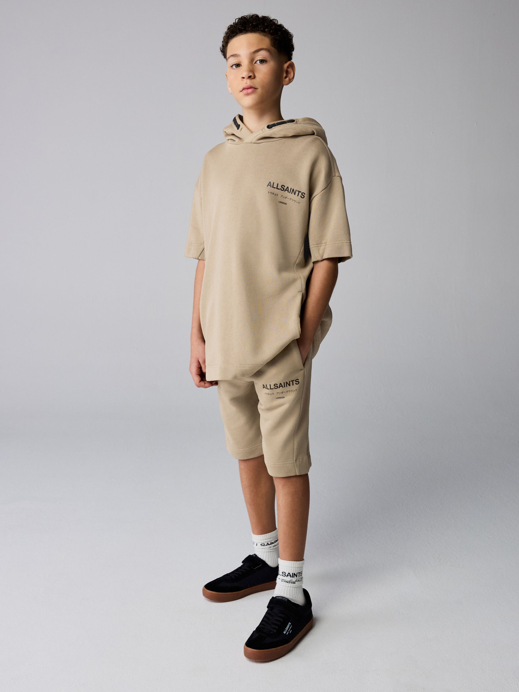 Buy smALLSAINTS Neutral Underground Oversized Short Sleeve Hoodie
