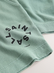 أخضر - طقم من شورت رياضي وتيشِرت Tierra من smALLSAINTS - صورة 14 من 15