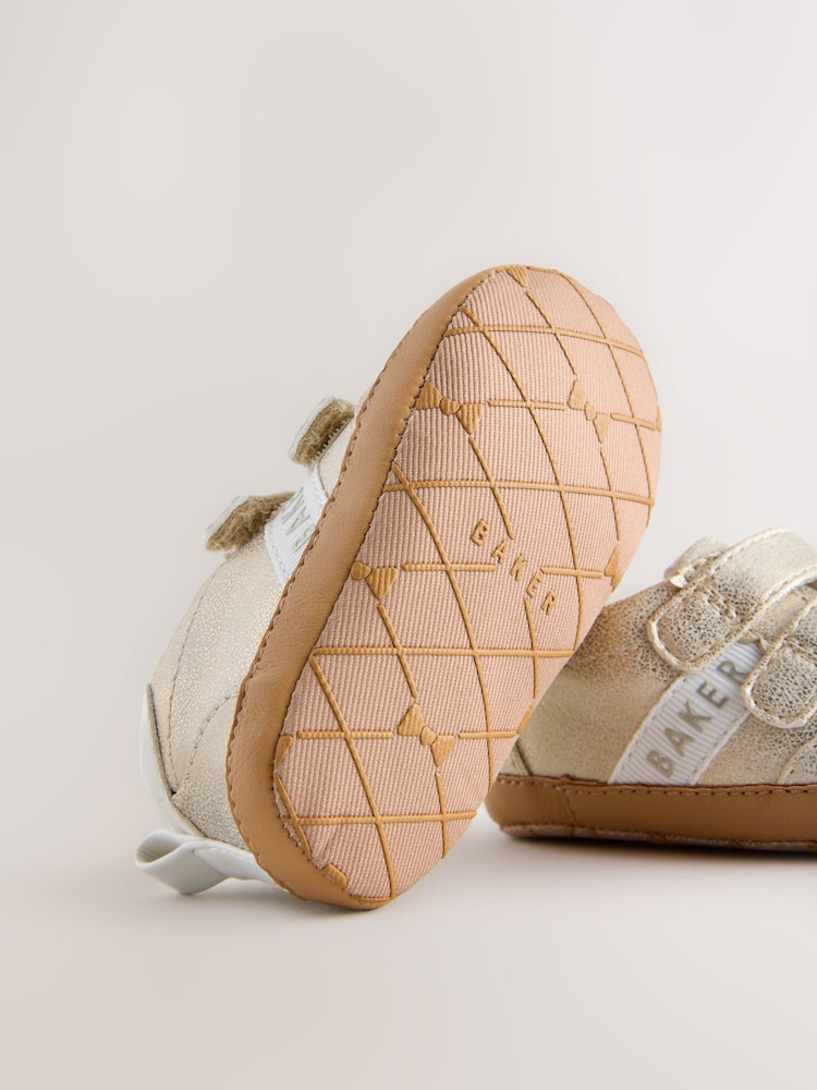 Baker by Ted Baker Gold Baker by Ted Baker Baby Gum Sole Trainers Padders - Image 7 of 7