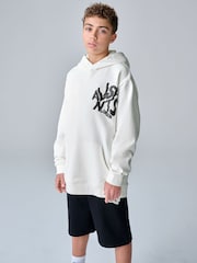 smALLSAINTS White Oversized Orlando Pullover Hoodie - Image 1 of 11