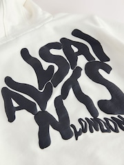 smALLSAINTS White Oversized Orlando Pullover Hoodie - Image 10 of 11