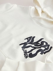 smALLSAINTS White Oversized Orlando Pullover Hoodie - Image 9 of 11