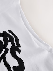 smALLSAINTS White Orlando Logo Oversized Crew Neck Sleeveless T-Shirt - Image 8 of 8