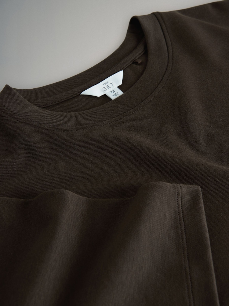 The Set 3 Pack Heavyweight Premium Boxy T-Shirts Chocolate Brown/Taupe Brown/White - Image 6 of 6 The Set 3 Pack Heavyweight Premium Boxy T-Shirts Chocolate Brown/Taupe Brown/White - Image 6 of 6