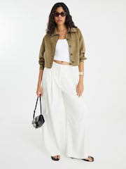 River Island Green Suedette Overshirt - Image 2 of 4