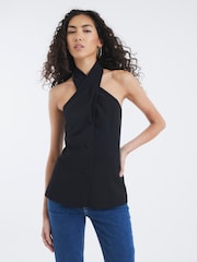 River Island Black Halterneck Waistcoat - Image 2 of 4