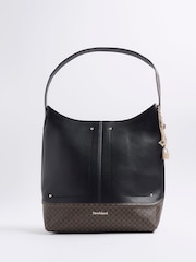 River Island Black Curve Top Charm Slouch Bag - Image 1 of 5