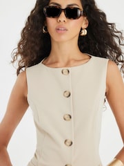 River Island Brown Slash Neck Waistcoat - Image 4 of 4