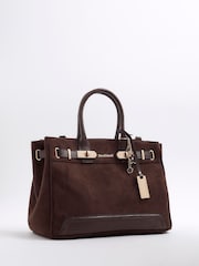 River Island Brown Soft Lock Front Tote Bag - Image 2 of 6