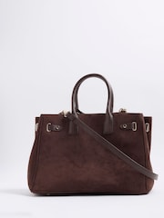 River Island Brown Soft Lock Front Tote Bag - Image 3 of 6