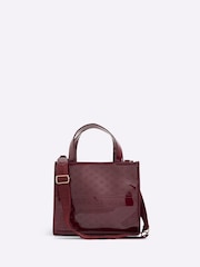 River Island Red Embossed Tote Bag - Image 1 of 5