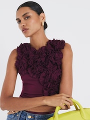 River Island Purple Ruffle Frill Bodysuit - Image 3 of 4