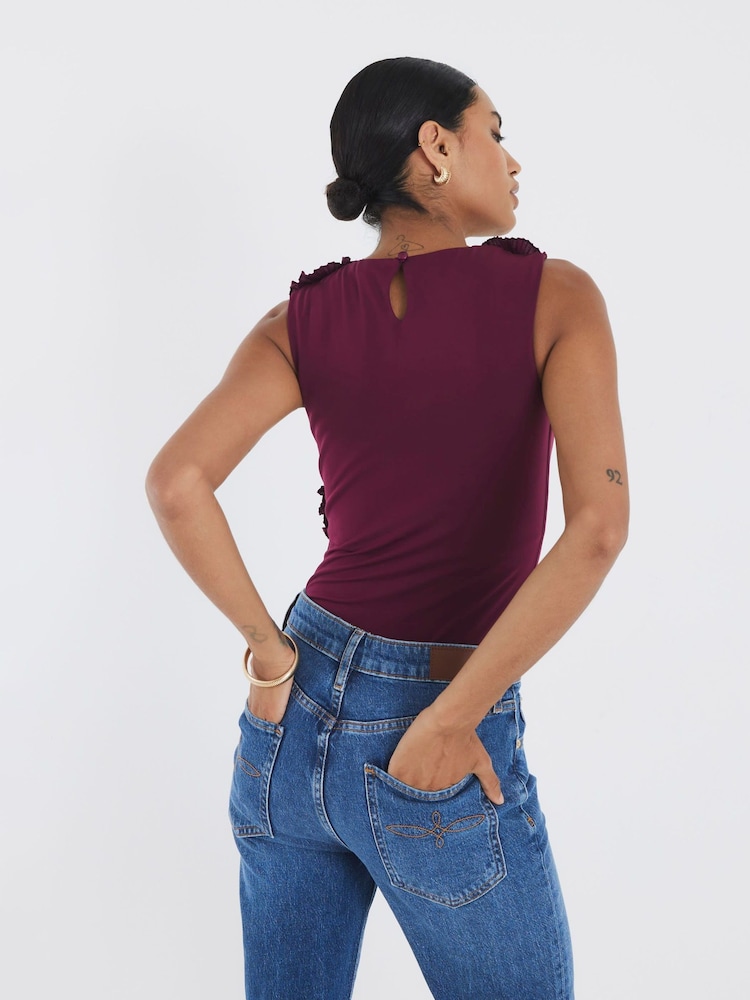 River Island Purple Ruffle Frill Bodysuit - Image 4 of 4
