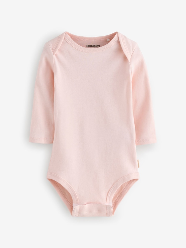 Huggies Baby Long Sleeve Envolope Neck Bodysuits 3 Pack - Image 4 of 4