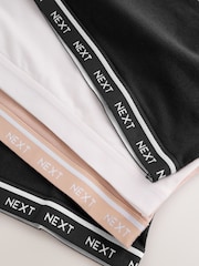 Black/Black/Cream/Praline Nude Ultimate Comfort Cotton Logo Crop Bras 4 Pack - Image 9 of 10