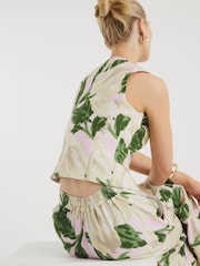 River Island Green Floral Print Wide Leg Trousers - Image 4 of 6