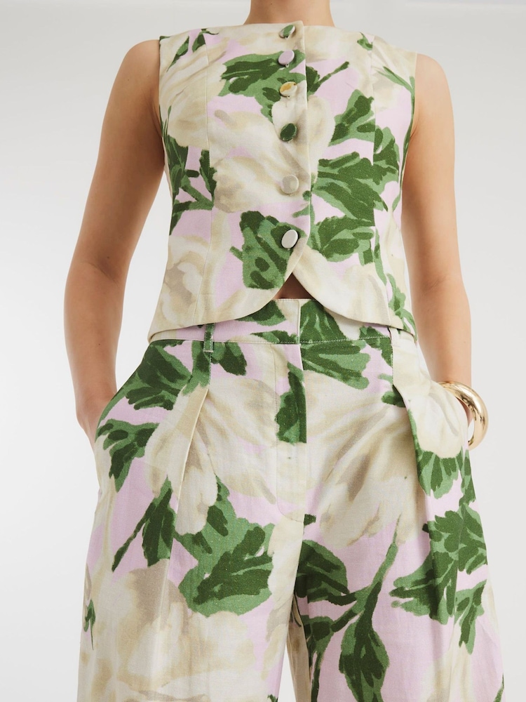 Buy River Island Green Floral Print Wide Leg Trousers from Next Armenia