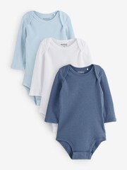 Huggies Baby Long Sleeve Envolope Neck Bodysuits 3 Pack - Image 1 of 4