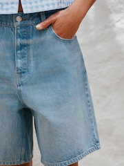 浅蓝色 - Bermuda Denim Shorts - 13的图像10｝