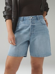 浅蓝色 - Bermuda Denim Shorts - 13的图像5｝