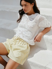 Yellow Stripe Pull On Shorts - Image 1 of 8