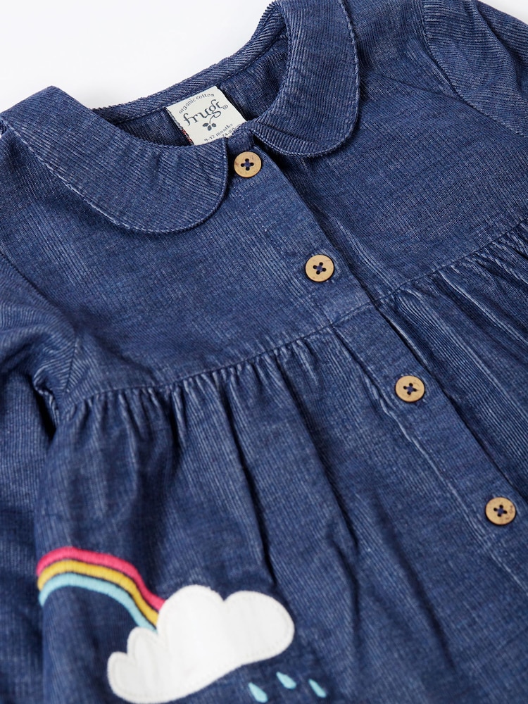 Frugi Blue Mary Cord Dress - Image 2 of 3 Frugi Blue Mary Cord Dress - Image 2 of 3