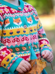 Frugi Blue Robyn Fairisle Cardigan - Image 2 of 5