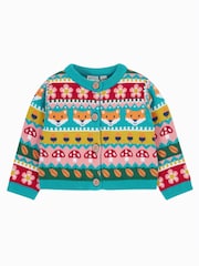 Frugi Blue Robyn Fairisle Cardigan - Image 3 of 5
