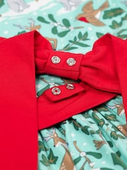 Frugi Green Christmas Party Skater Dress - Image 4 of 4