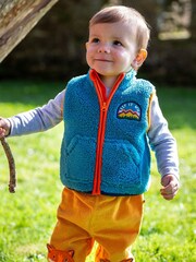 Frugi Blue Bude Borg Gilet - Image 1 of 5