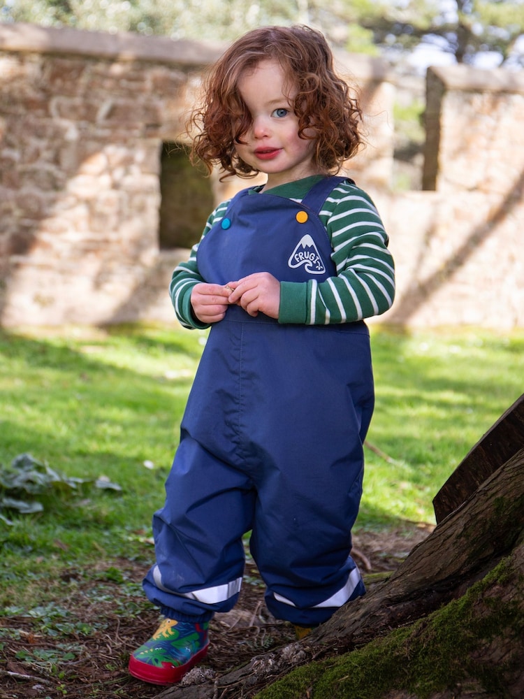 Frugi Little Blue Waterproof Dungarees - Image 2 of 6