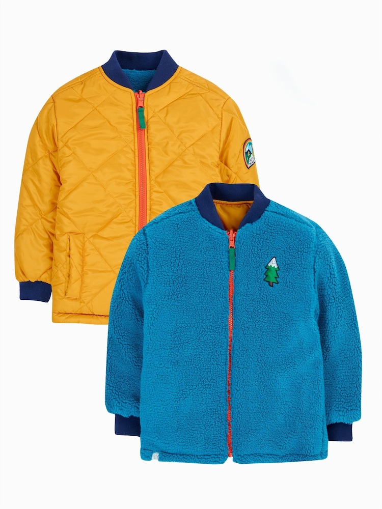 Frugi Yellow Robin Reversible Quilted Jacket - Image 1 of 5 Frugi Yellow Robin Reversible Quilted Jacket - Image 1 of 5