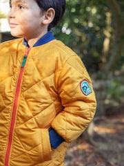 Frugi Yellow Robin Reversible Quilted Jacket - Image 3 of 5