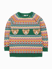 Frugi Blue Fowey Fairisle Pattern Knitted Jumper - Image 1 of 5