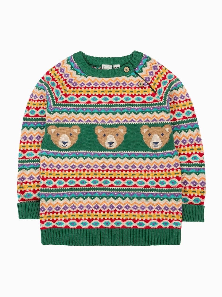 Frugi Blue Fowey Fairisle Pattern Knitted Jumper - Image 1 of 5