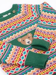 Frugi Blue Fowey Fairisle Pattern Knitted Jumper - Image 2 of 5