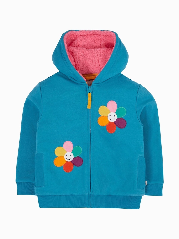 Frugi Pink Ted Fleece Lined Hoodie - Bild 1 von 3