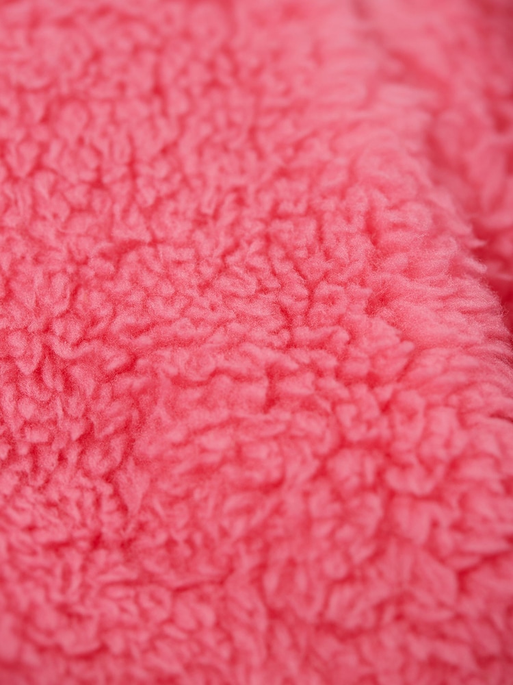 Frugi Pink Ted Fleece Lined Hoodie - Image 3 of 3 Frugi Pink Ted Fleece Lined Hoodie - Image 3 of 3