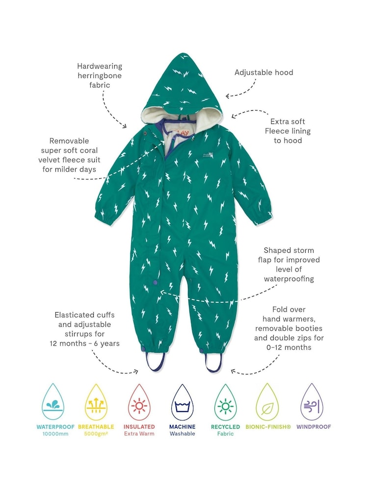 Muddy Puddles Green Waterproof 3-in-1 Puddlesuit - Image 11 of 11