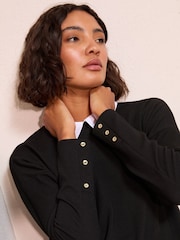 Friends Like These Black 2 in 1 Poplin Collar Jersey Jumper - Image 2 of 5