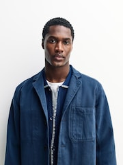 Service Works Blue Brushed Cord Server Suit Jacket - Image 4 of 5