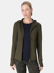 Sweaty Betty Green Pro Run Zip Up Sweatshirt - Image 1 of 8