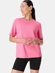 Sweaty Betty Pink Essential Crew Neck T-Shirt - Image 1 of 7