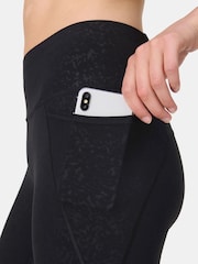 Sweaty Betty Black 7/8 Length Power Embossed Workout Leggings - Image 5 of 8