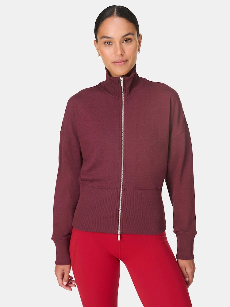 Sweaty Betty Red After Class Zip-Up Sweatshirt - Image 1 of 6