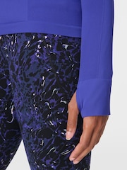 Sweaty Betty Blue Athlete Seamless Workout Zip Up Sweat Top - Image 4 of 9