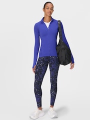 Sweaty Betty Blue Athlete Seamless Workout Zip Up Sweat Top - Image 7 of 9