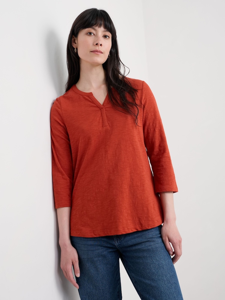 Seasalt Cornwall Orange Carlyon Top Cotton Jersey - Image 2 of 5 Seasalt Cornwall Orange Carlyon Top Cotton Jersey - Image 2 of 5